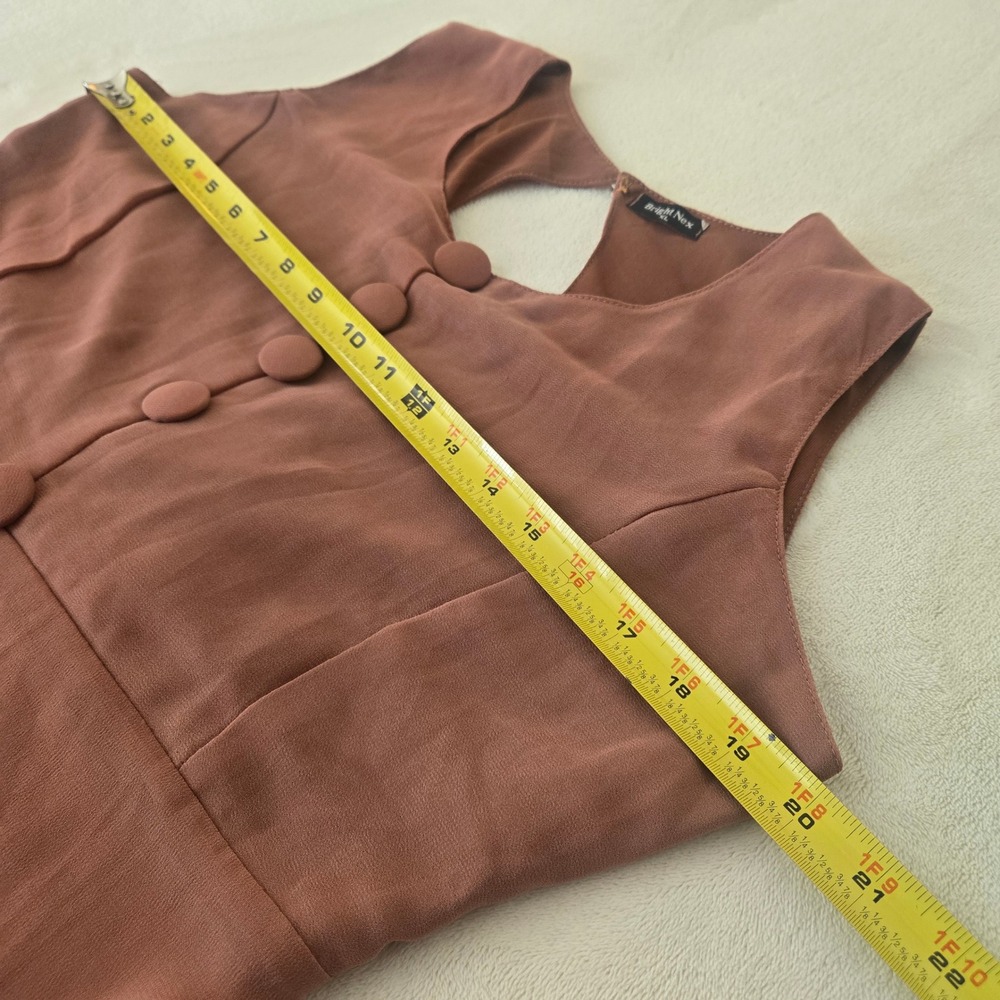 Bright Nex Mauve Pink Sleeveless Button Front Slit Maxi Dress Overlay XL Keyhole - Picture 2 of 12